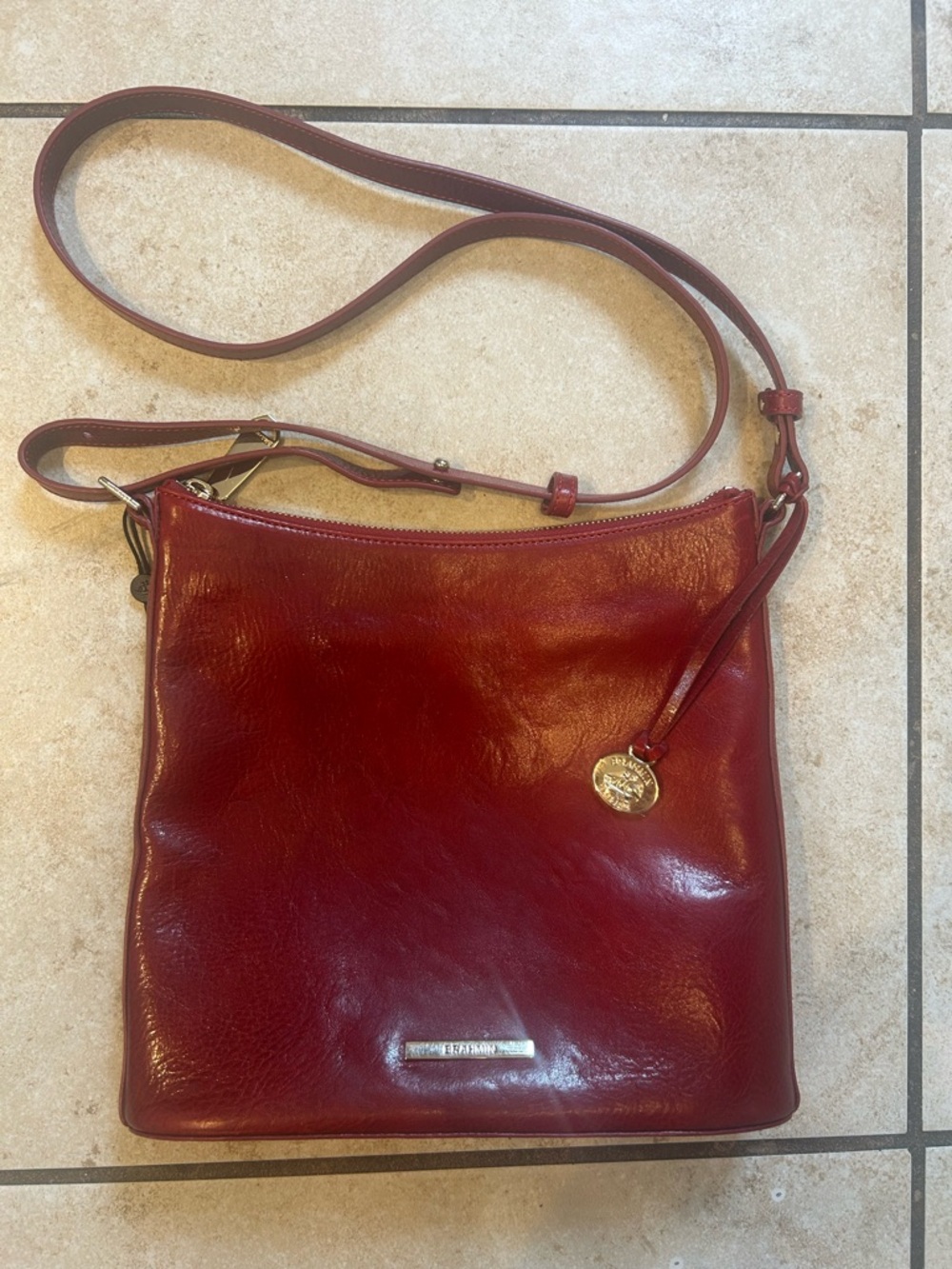 Brahmin Katie Red Smooth Leather Crossbody